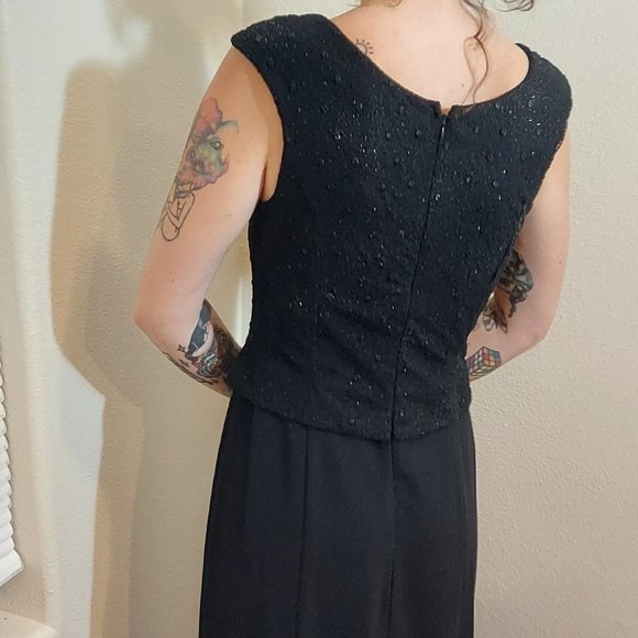 Vintage Poly USA, Made in USA, Layered Formal Dress Size M - Picture 2 of 11